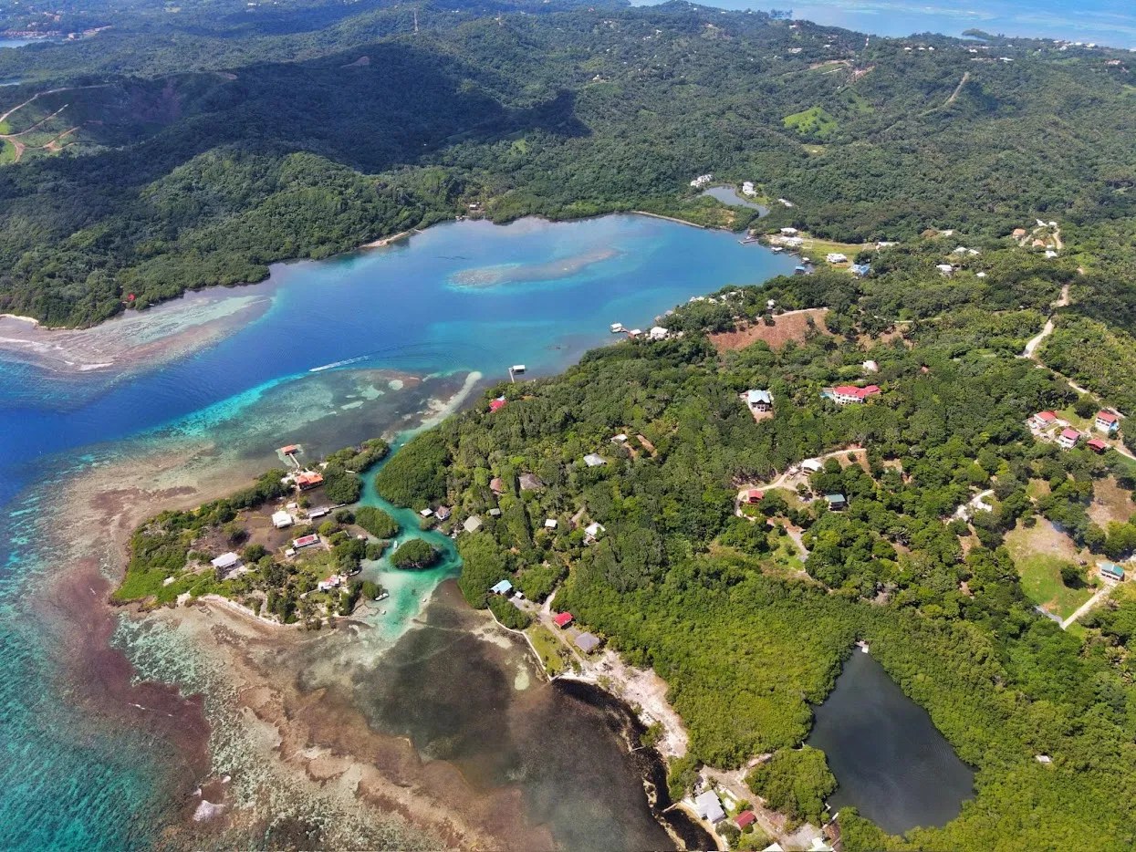 Blue Lagoon and the mangrove creek into the 400-year-old pirate tunnels, Roatan